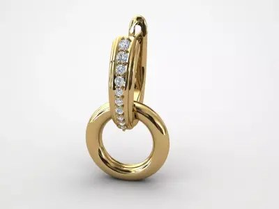 earrings  with diamonds  3D print model