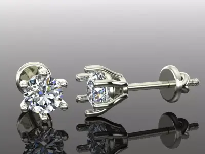 Women Diamond Earrings 3D print model 99