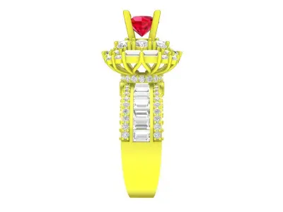 A7213 Korean Style Diamond Engagement Ring 3D Model 3D print model