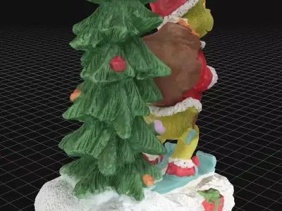 grinch with a christmas tree 3D model