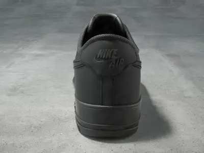Nike Air Force 1 low black Low-poly 3D model