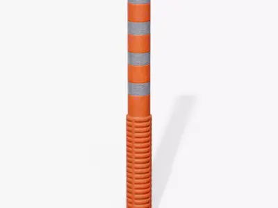 Flexible Delineator Post  Low-poly 3D model