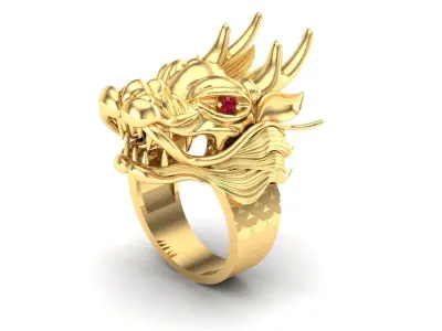 dragon ring 3D print model 3D print model