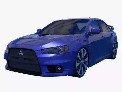 Lancer Evolution Sports car 3D Model Low-poly 3D model