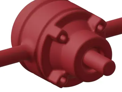 Plastic Truck Axle Toy 3D model