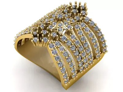 LUXURY WOMEN DIMOND RING 3D PRINTABLE MODEL 3D print model
