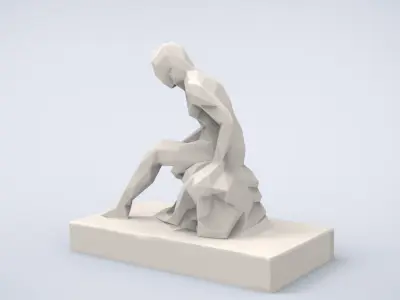 Printable Bather Lowpoly Style 3D print model