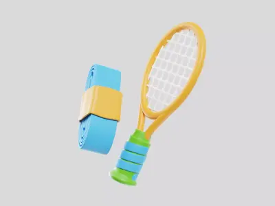 Tennis Racket and Grip Tape 3D model