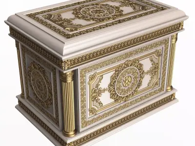 Chest 06 White Low-poly 3D model