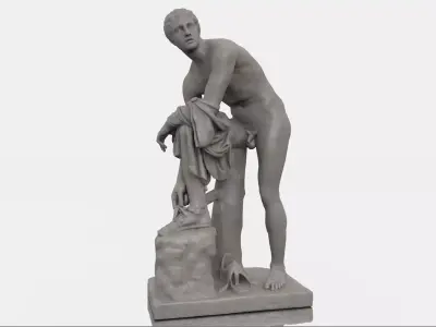 Hermes statue Classical Greek Sculpture 3D model