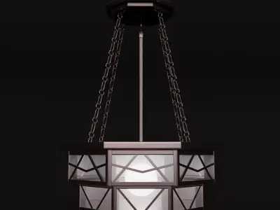 Hanging Pendant Light Low-poly 3D model