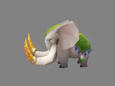 Cartoon Elephant Low-poly 3D model