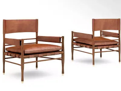 CB2 Nomad leather safari chair 3D model