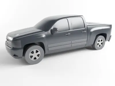 Low Poly Pickup Truck Game Ready Asset Low-poly 3D model