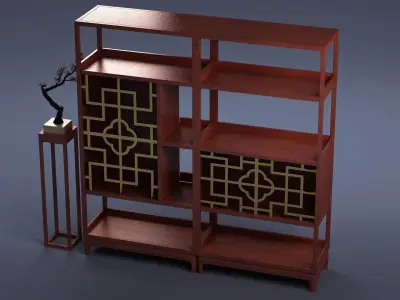 cabinet cabinet wardrobe sofa bed table bookshelve 3D model