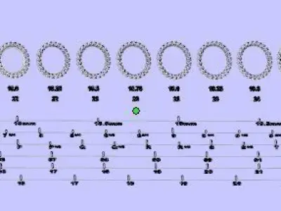 Eternity diamond rings 3mm gems set 3D print model