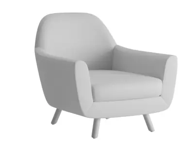 Gabriel Ivory Lounge Chair 3D model