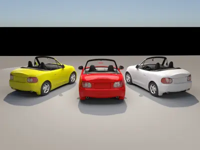 Car cartoon 01 - rig 3D model