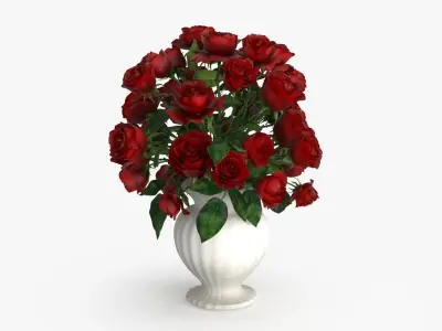 Rose Flower Bouquet Low-poly 3D model