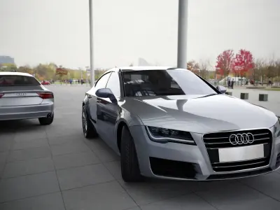Audi A7 sports sedan Low-poly 3D model