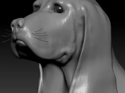 Dog beagle Low-poly 3D model