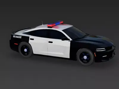 Modern Urban Police Patrol Sedan 3D Model Low-poly 3D model