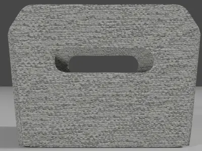 Decorative fabric storage tote Free 3D model