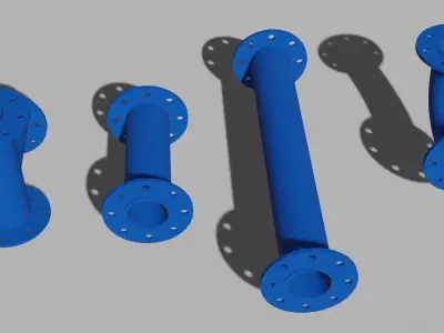 Water pipes and fittings Low-poly 3D model