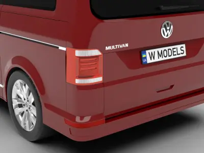 Volkswagen Tranporter T6 Multivan 2019 3d model  3D model