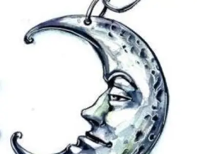 the moon gold crescent with face 3D print model