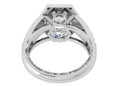 Hexagon Halo Ring 4106 3D print model