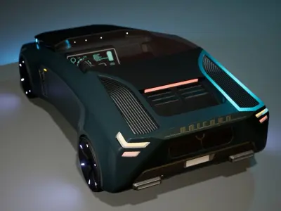 Sci-Fi Car 1 Low-poly 3D model