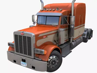 Peterbilt 379 semitruck Low-poly 3D model