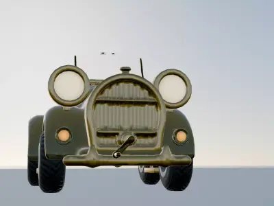 Vintage Military Jeep High Quality 3D Model  Low-poly 3D model