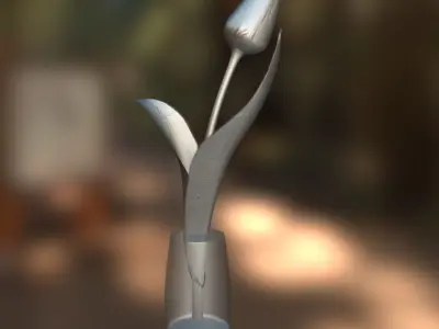 The lonely tulip Free low-poly 3D model