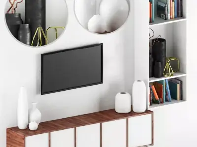 TV Wall 01 3D model