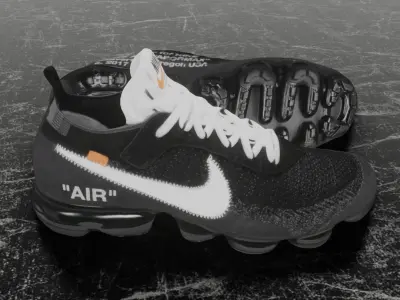 NIKE VAPOR MAX X OFF-WHITE OW THE TEN 3D SHOES Low-poly 3D model