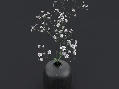 White Wild Flowers II 3D model