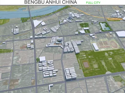 Bengbu Anhui China 40km Free low-poly 3D model