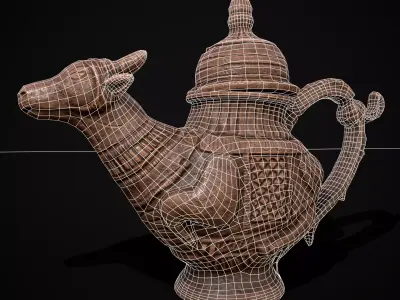 Clay Cow Decorative Vessel Low-poly 3D model