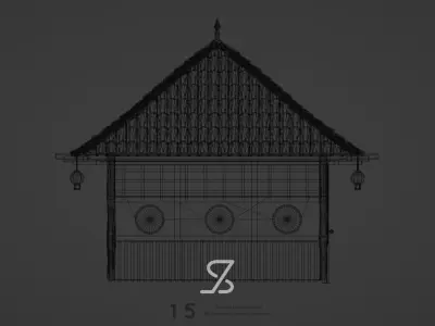 Japanese House Free low-poly 3D model