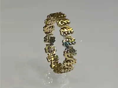 Sahmani Gye Nyame Repeating Design Ring STL 3D print model