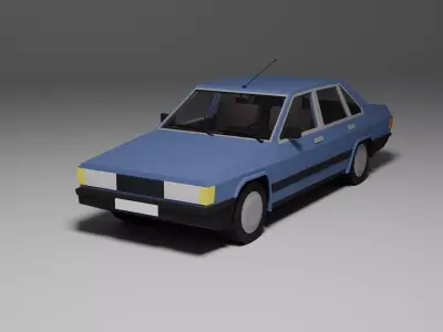 Low Poly 1980s Executive Sedan 3D Model Free Download Car03 Free low-poly 3D model