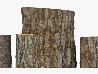 Garden wooden furniture set 01 3D model