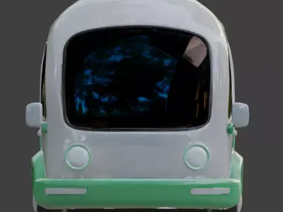 Futuristic Stylized Ambulance 3D Model Low-poly 3D model