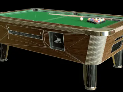 Game Ready Pool Table 3D Model Low-poly 3D model