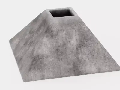 -Concrete Flower Pot V8- 3D model