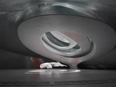 Dynamic Concrete Room Low-poly 3D model