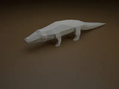 Saltwater crocodile Low-poly 3D model