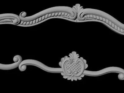 bed headboard and footboard 3D model